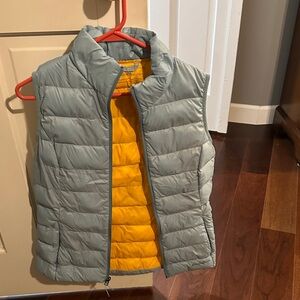 Eddie Bauer Gray and Yellow Puffer Vest